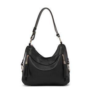 DS Bags - Slouchy Hobo Bag With Zipper And Tassel Detail